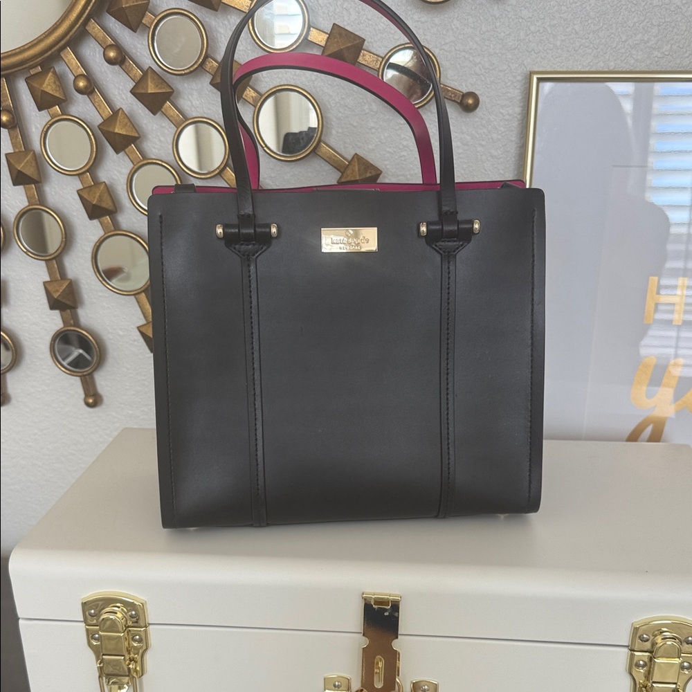 Kate Spade Black Tote with Pink Accents